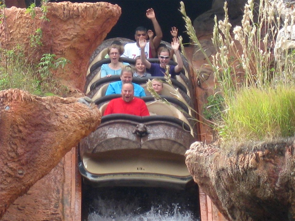 Random people on Splash Mountain