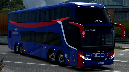Ônibus Comil Campione Invictus G7 1800DD Skin Rio Doce ETS2 Euro Truck Simulator 2