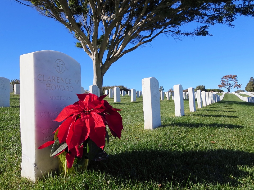 Cemetery headstones ocean