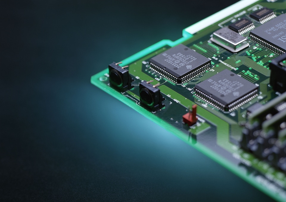 Detail of an electronic printed circuit board