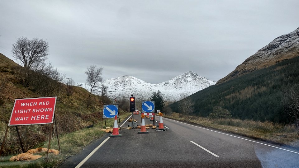 Snow above Rest And Be Thankful, Argyll photo