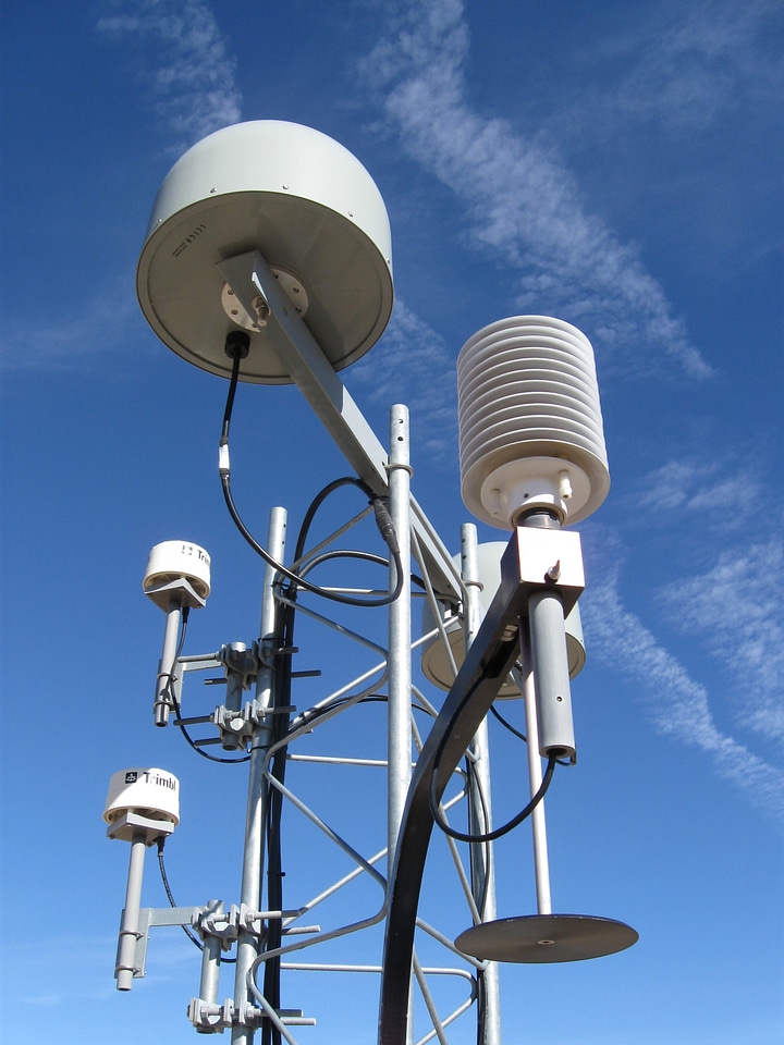 Cell Phone Tower against Blue Sky
