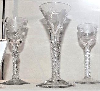 18th century Jacobite Drinking  Glasses, Inverness Museum