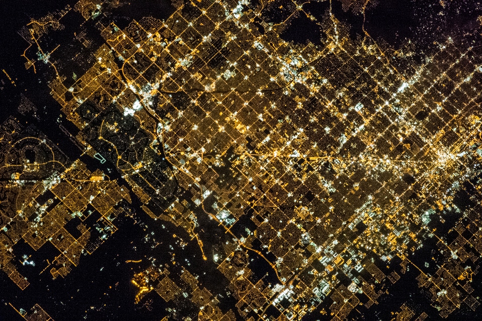 Satellite view Phoenix, Arizona area