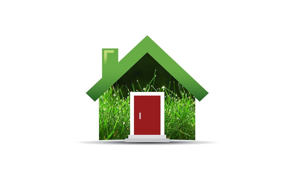 House icon from grass background