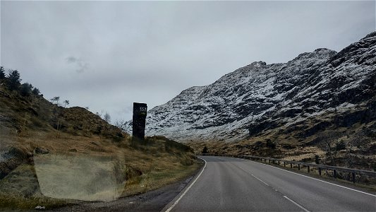 Snow above Rest And Be Thankful, Argyll photo
