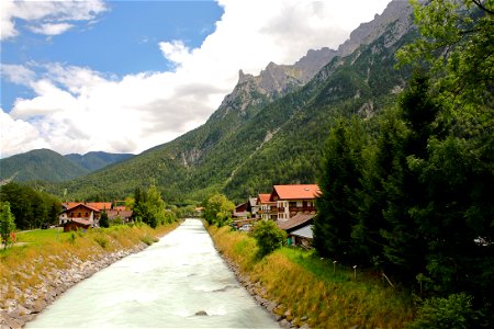 River Isar in Mittenwald, Bavaria, Germany photo