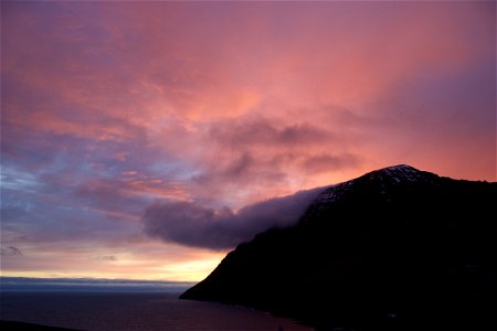 Sunset in Viðareiði, Faroe Islands