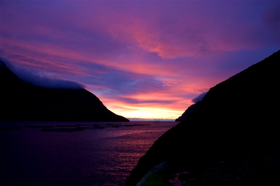Sunset in Viðareiði, Faroe Islands