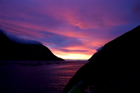 Sunset in Viðareiði, Faroe Islands