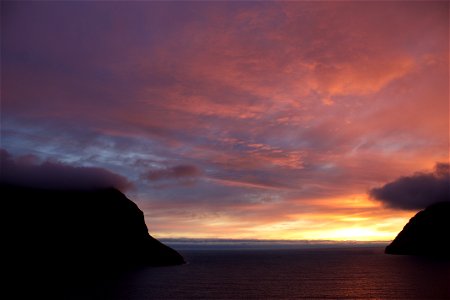 Sunset in Viðareiði, Faroe Islands