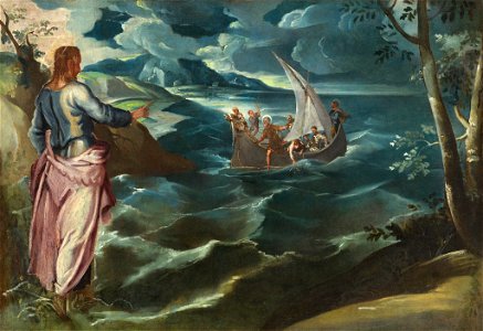 Christ at the Sea of Galilee. Circle of Jacopo Tintoretto. Probably Lambert Sustris.