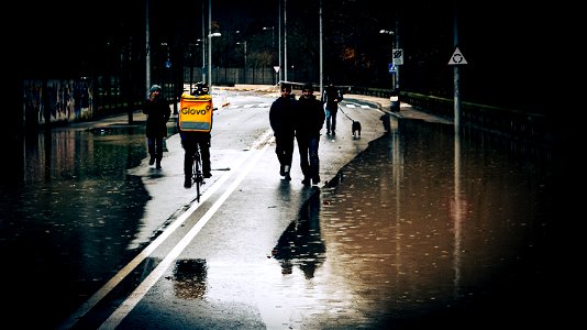 Working under the rain