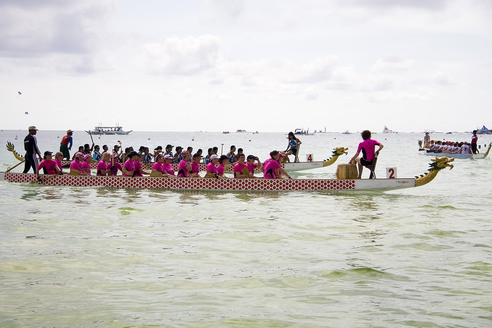 Filipino boat in the sea, Boracay, Philippines