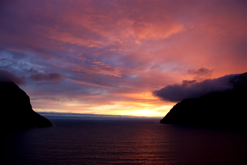Sunset in Viðareiði, Faroe Islands