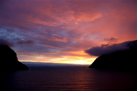 Sunset in Viðareiði, Faroe Islands