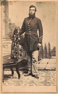Private Lester W. Hamilton of Co. C, 39th Illinois Infantry Regiment in uniform. Crater's Union