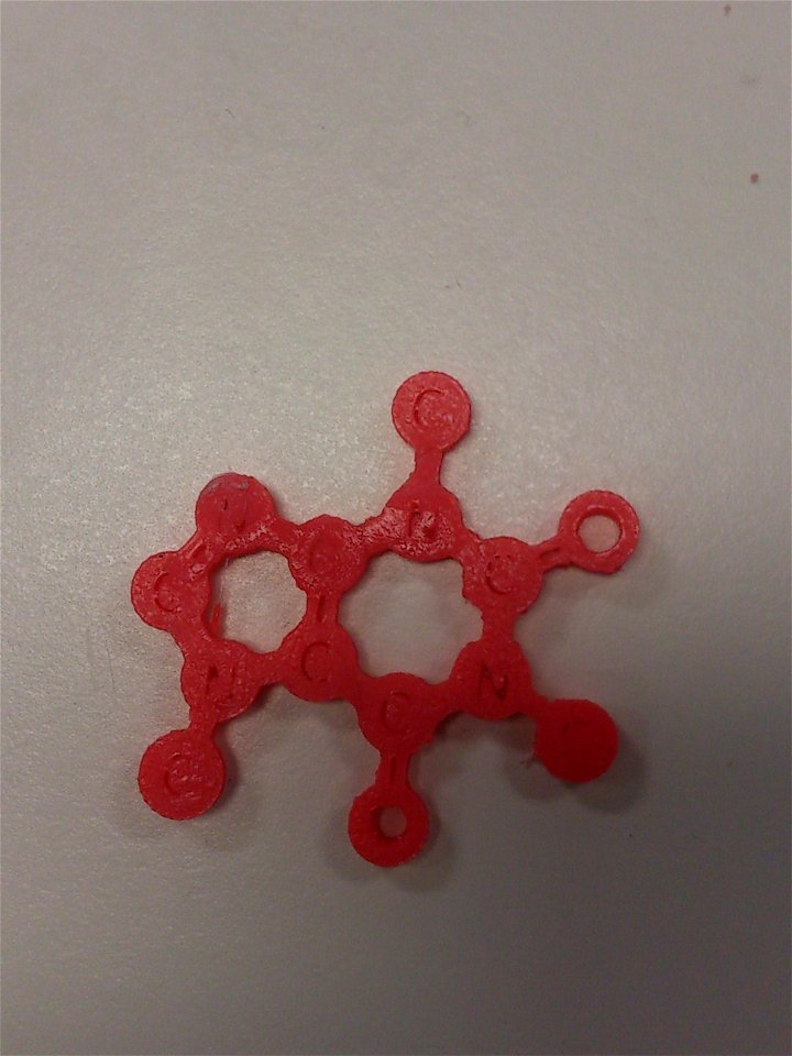 3D printed coffee molecule