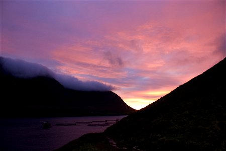 Sunset in Viðareiði, Faroe Islands