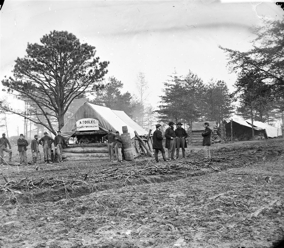 Brandy Station, Virginia. Tent of A. Foulke, Sutler, 1st Brigade, Horse Artillery during the Civil War