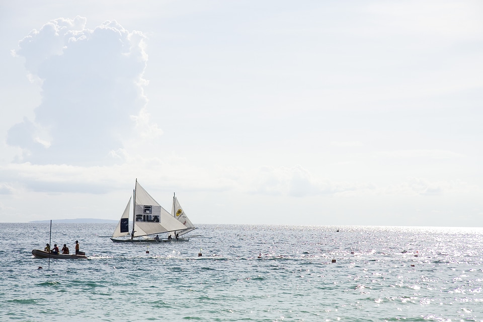 Filipino boat in the sea, Boracay, Philippines