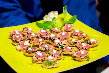 Seared Ahi Tuna Wonton Crisp with Wasabit Aiol