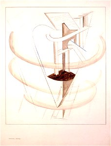 Boceto de diseño para la ópera futurista "Victoria sobre el sol"