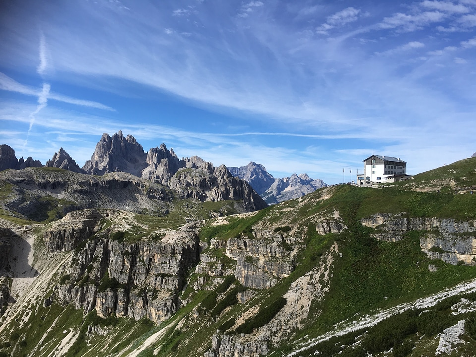 Hiking in Dolomites mountains, Italy