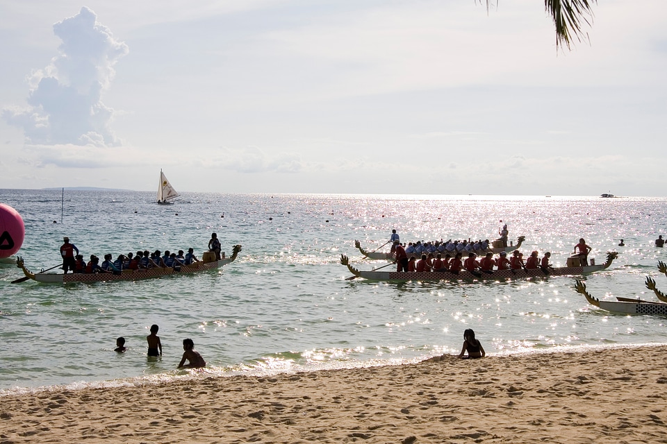 Filipino boat in the sea, Boracay, Philippines