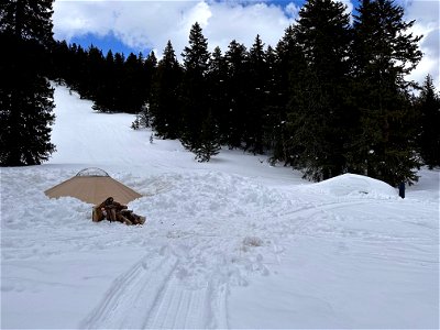 Yurt Buried in Snow photo