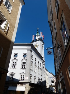 Getreidegasse town hall tower rococo façade