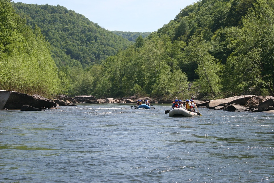 White water rafting on the rapids of river