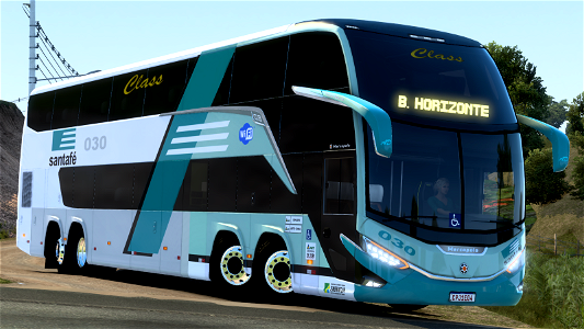 Ônibus Marcopolo Paradiso G8 1800 DD Skin Santafé ETS2 Euro Truck Simulator 2