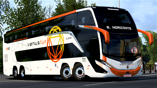 Ônibus Marcopolo Paradiso G8 1800 DD Skin Venus Tur ETS2 Euro Truck Simulator 2