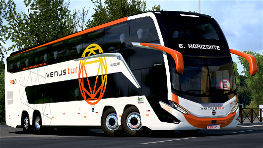 Ônibus Marcopolo Paradiso G8 1800 DD Skin Venus Tur ETS2 Euro Truck Simulator 2 photo