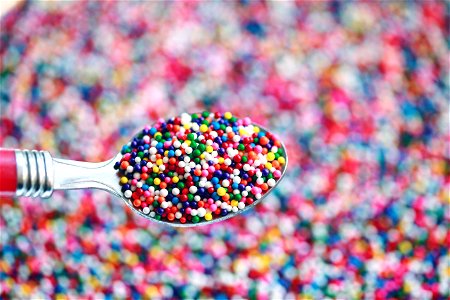 Rainbow Candy Sprinkles on a Spoon photo