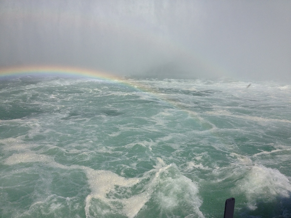 Niagara Falls in the morning with rainbow