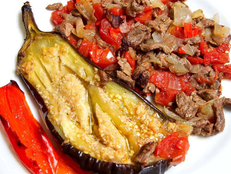 Eggplant and Meat Dish - Plated