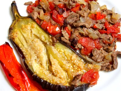 Eggplant and Meat Dish - Plated photo
