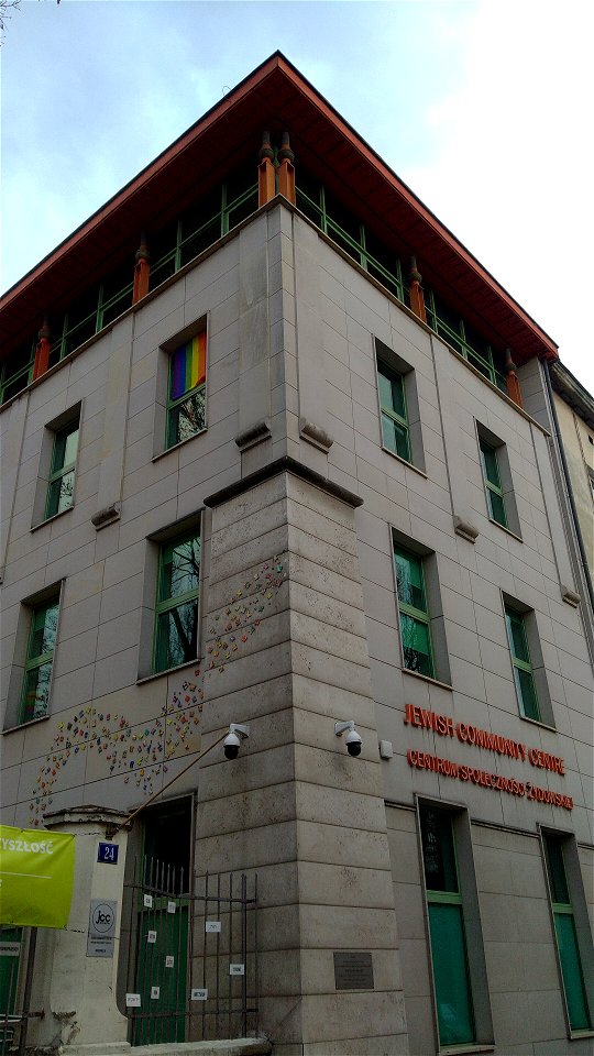 LGBTI flag in a window