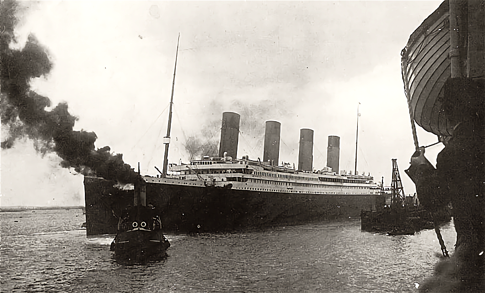 Titanic departing Southampton