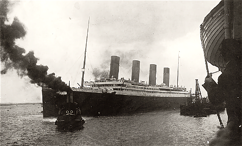 Titanic departing Southampton