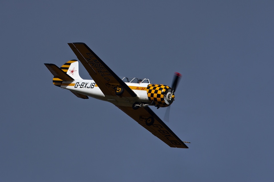 Plane yellow white