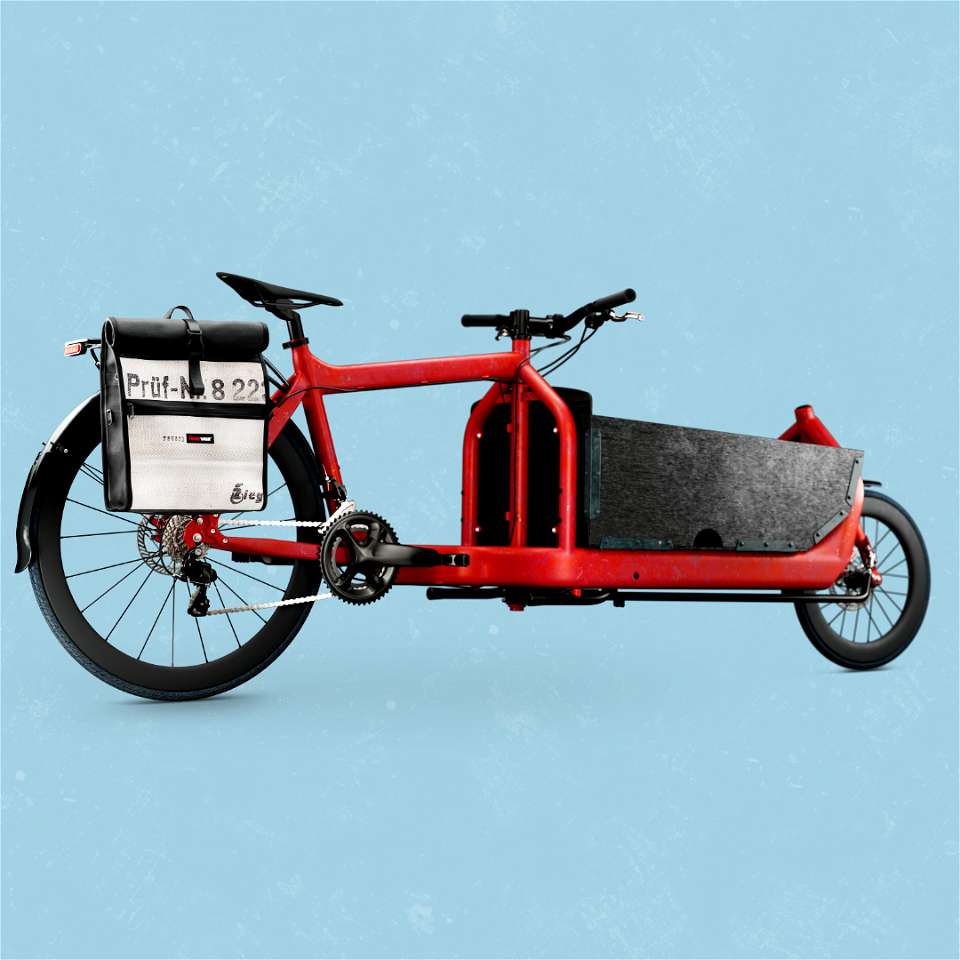 Fahrradtasche Sam aus gebrauchtem Feuerwehrschlauch