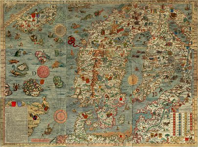 Map of Scandiwegia (Cartia Marina) by Olaus Magnus, 1539 photo