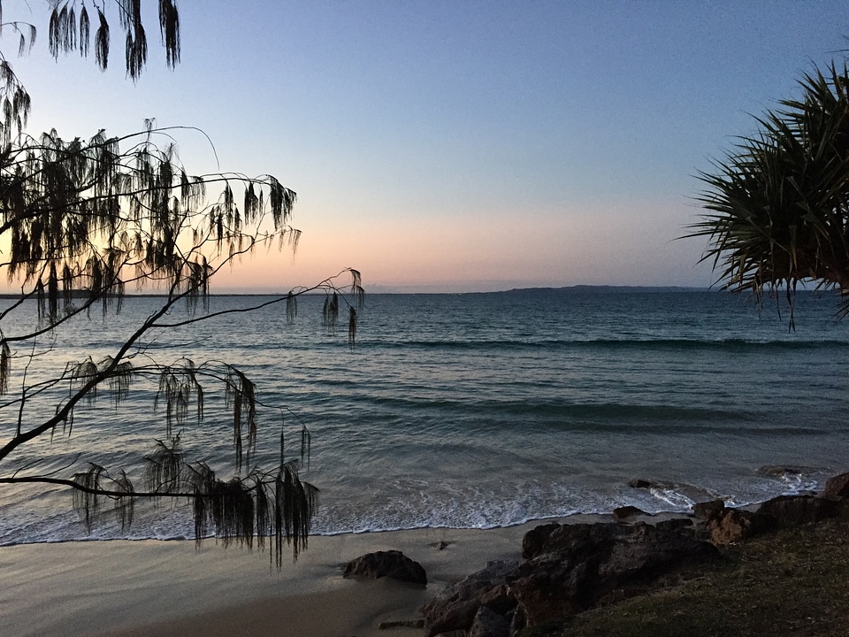 Sunrise in Noosa national park, Sunshine Coast, Queensland, Austr