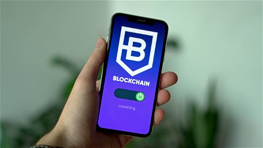 Connecting to a blockchain platform with a smartphone photo