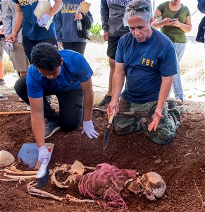 FBI Honolulu Adopt-a-School: Students Process Mock Crime Scene