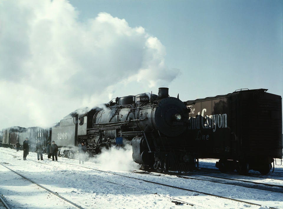 Santa Fe R.R. freight train about to leave for the West Coast fro