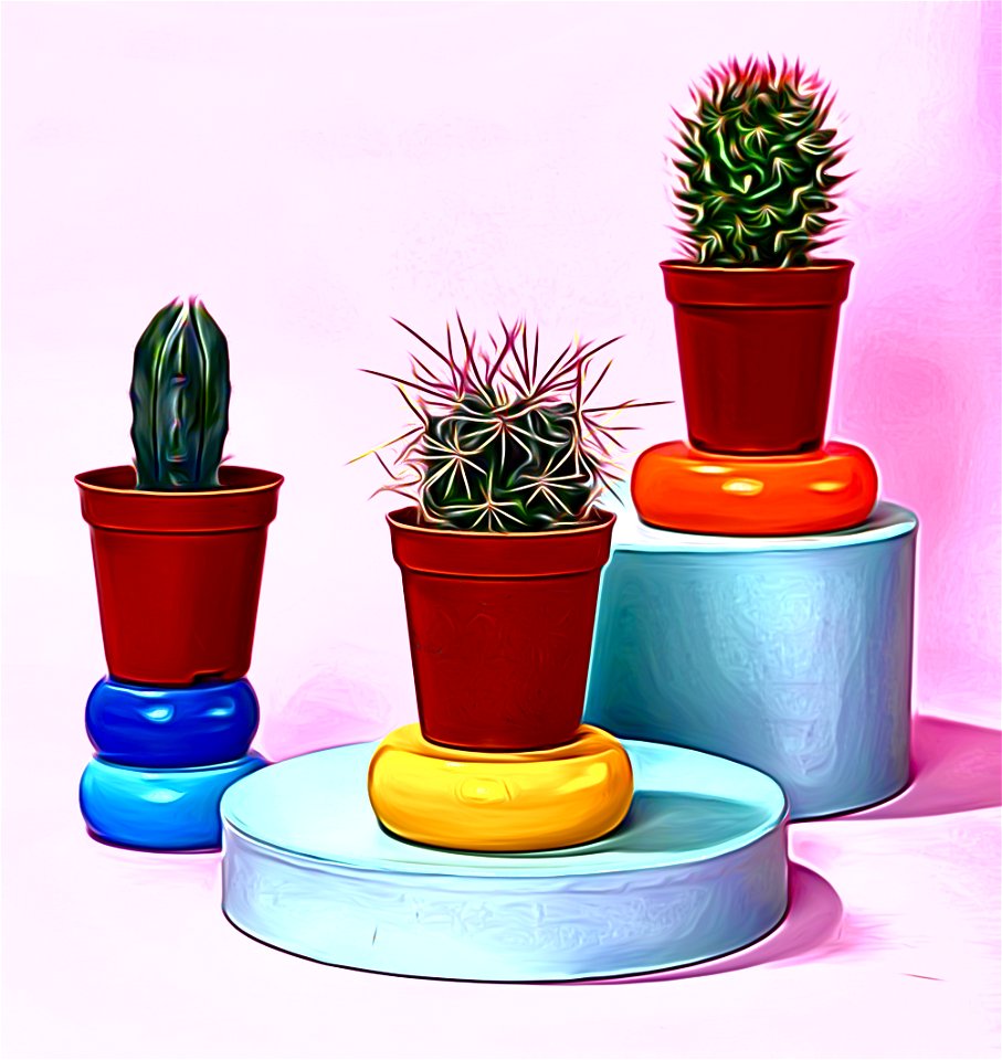 Cactus Plants Painting